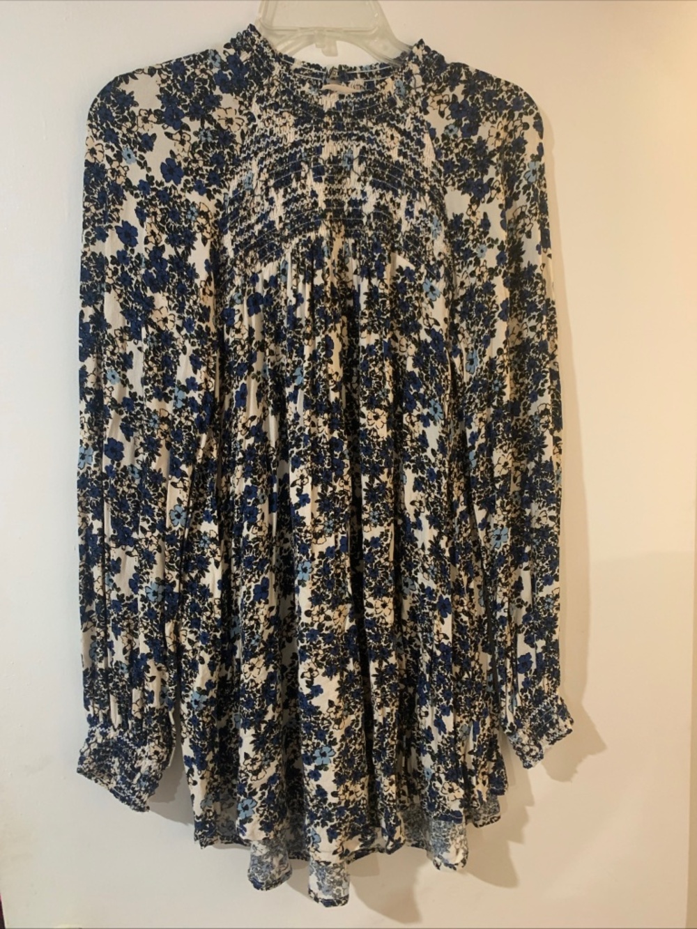 Free people floral tunic top Small Boho Peasant flowy  size small